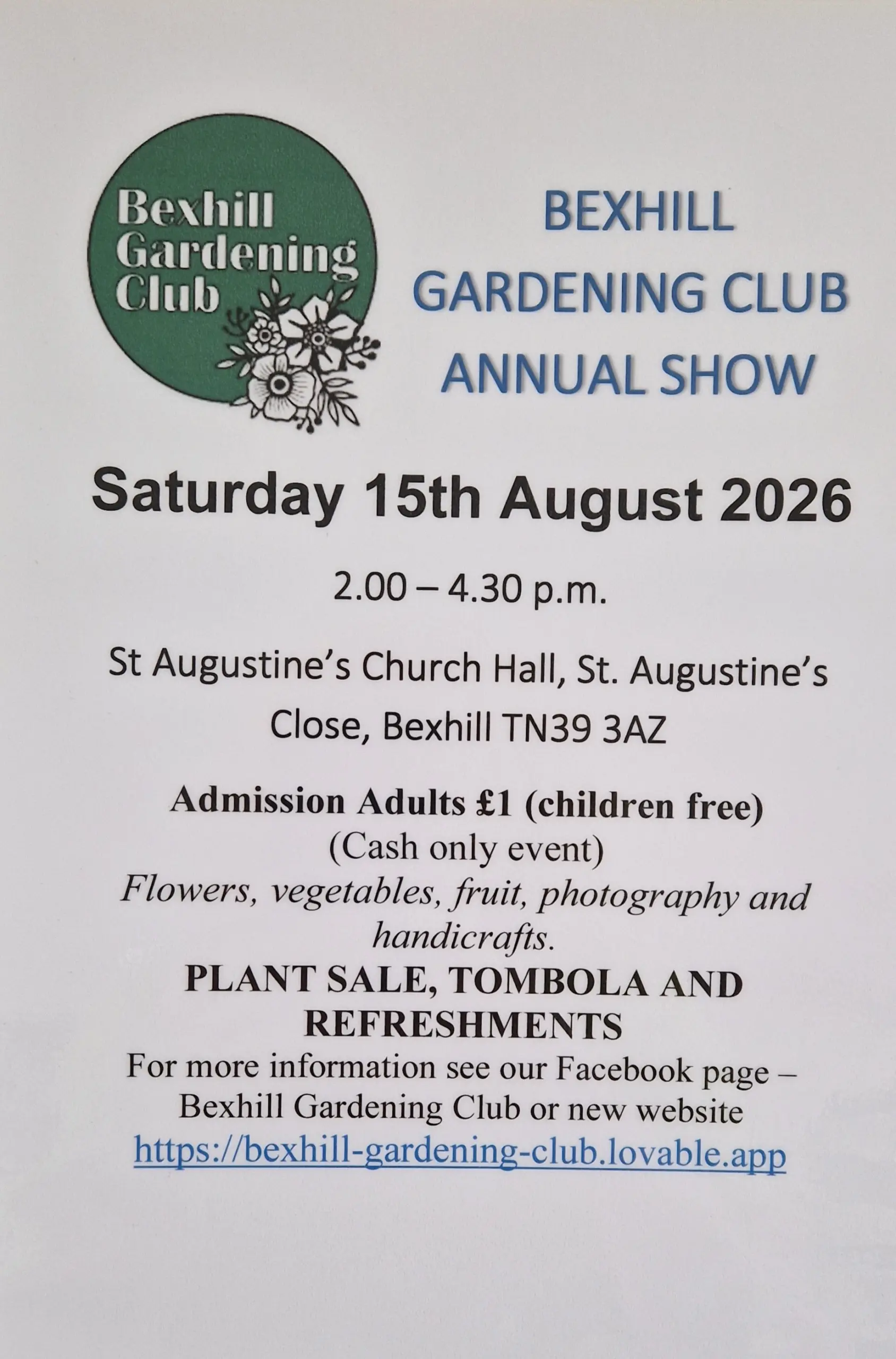 Bexhill Gardening Club Annual Show