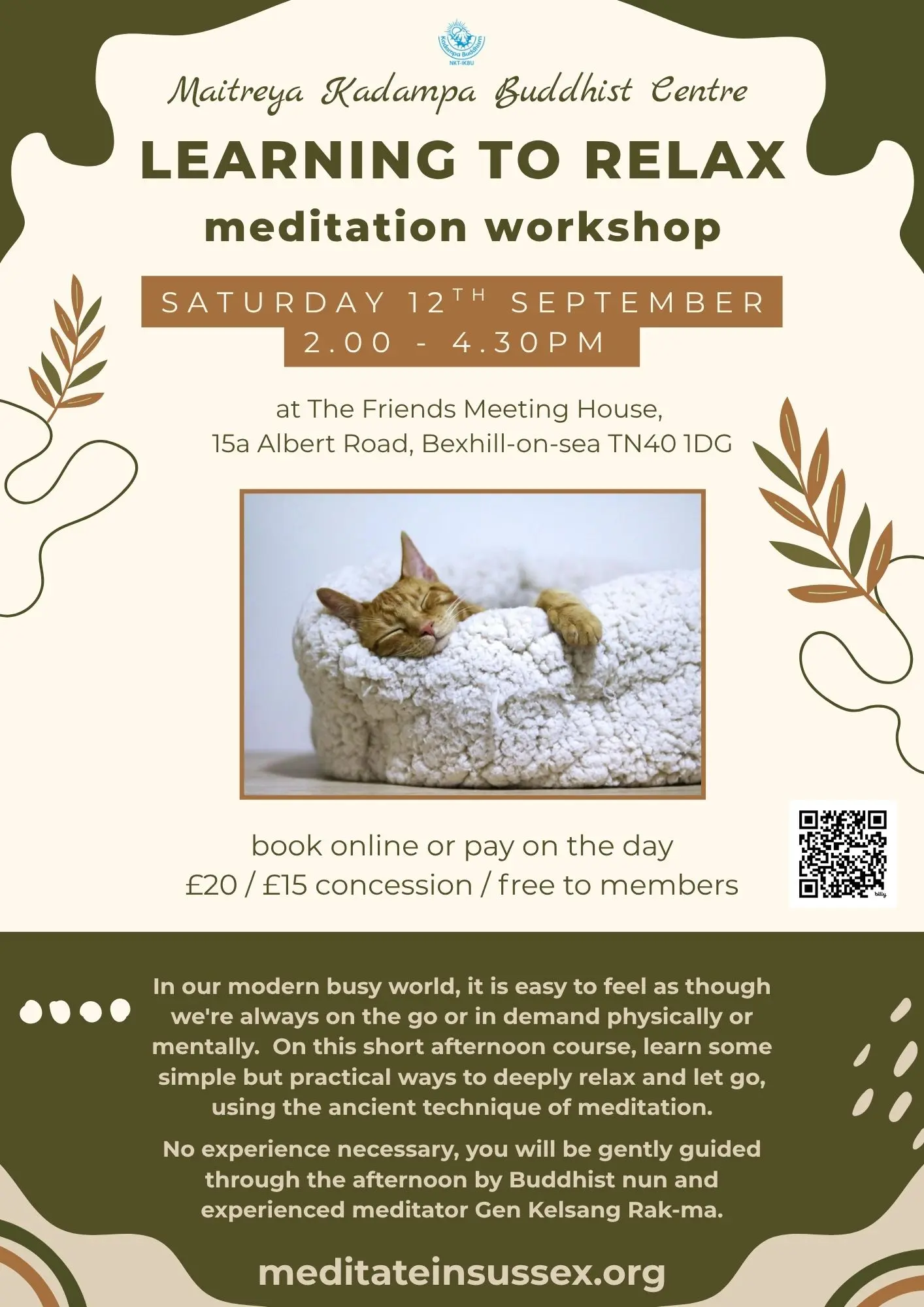 Learning to Relax meditation workshop