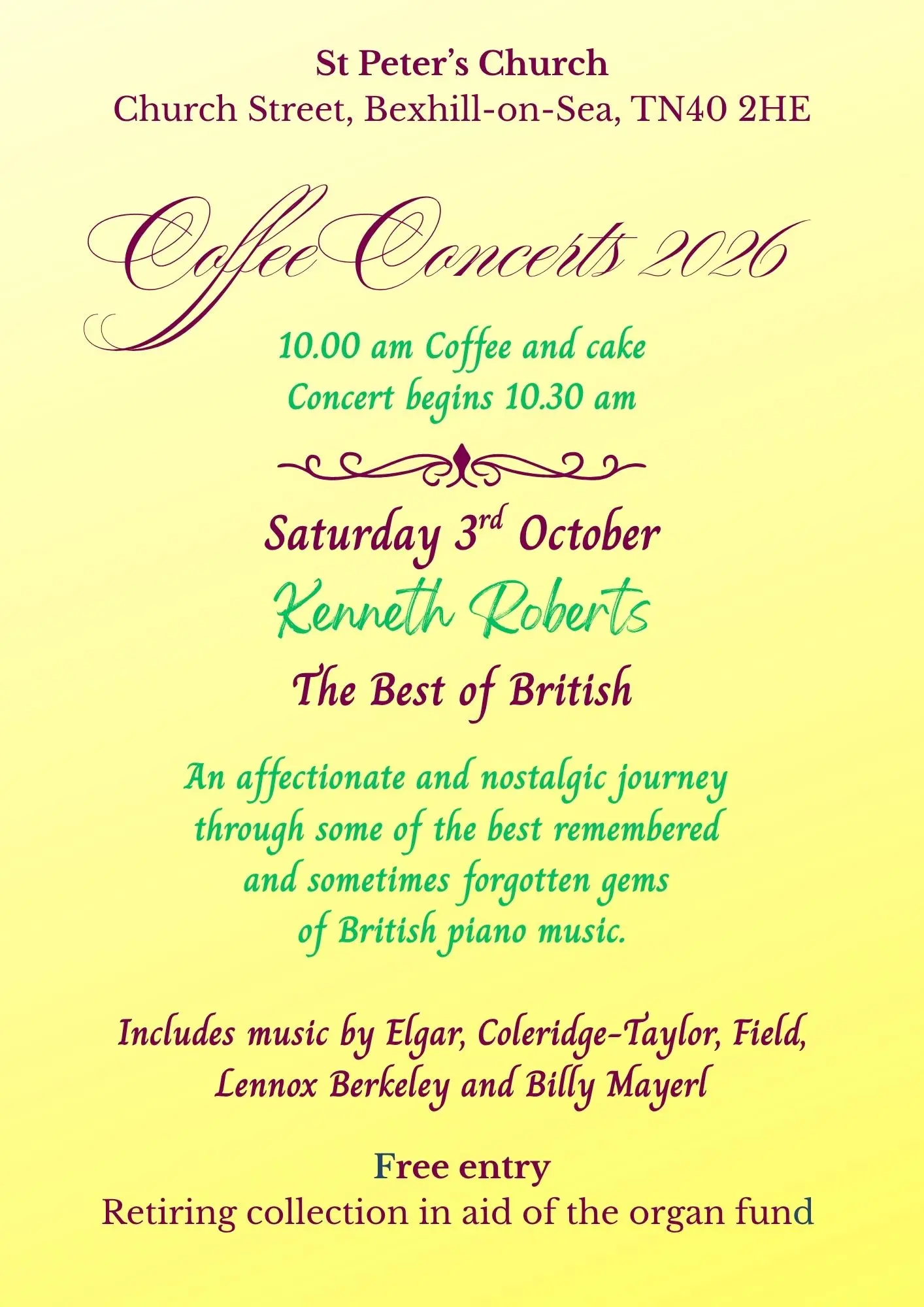 Coffee Concert with Kenneth Roberts